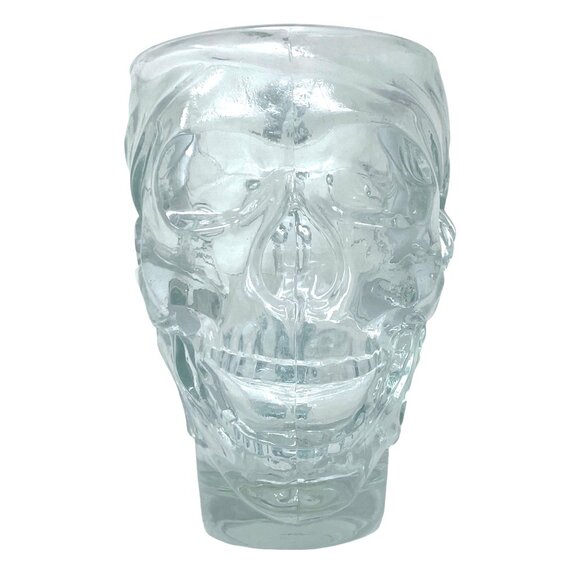 Luminarc Skull Pirate Mug USA Treasure Island Clear Glass Gothic Halloween Decor - Picture 1 of 16